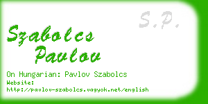 szabolcs pavlov business card